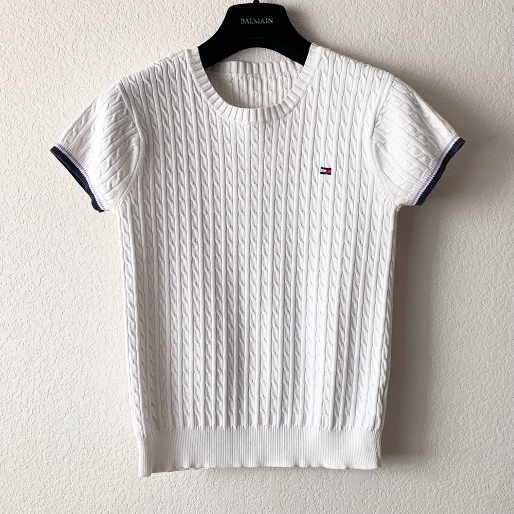 Y2k Tommy Hilfiger vintage cable knit top 100% cotton